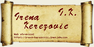 Irena Kerezović vizit kartica